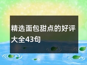 精選面包甜點(diǎn)的好評大全43句