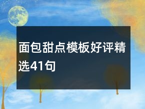 面包甜點(diǎn)模板好評(píng)精選41句