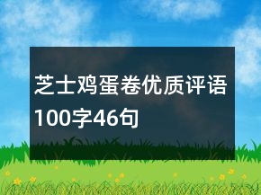 芝士雞蛋卷優(yōu)質(zhì)評語100字46句