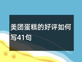 美團蛋糕的好評如何寫41句