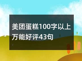美團(tuán)蛋糕100字以上萬能好評43句