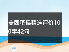 美團(tuán)蛋糕精選評(píng)價(jià)100字42句