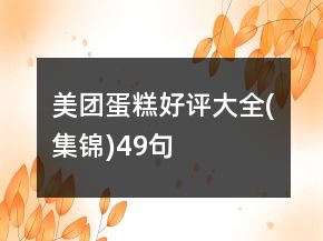 美團蛋糕好評大全(集錦)49句