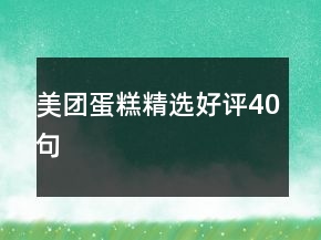 美團(tuán)蛋糕精選好評40句