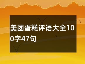 美團蛋糕評語大全100字47句
