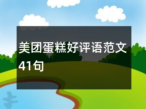 美團(tuán)蛋糕好評語范文41句