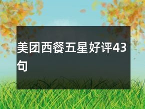 美團(tuán)西餐五星好評43句