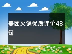 美團(tuán)火鍋優(yōu)質(zhì)評(píng)價(jià)48句