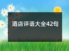 酒店評(píng)語(yǔ)大全42句