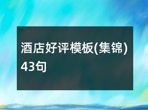 酒店好評(píng)模板(集錦)43句