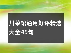 川菜館通用好評(píng)精選大全45句
