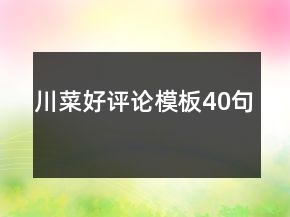 川菜好評(píng)論模板40句