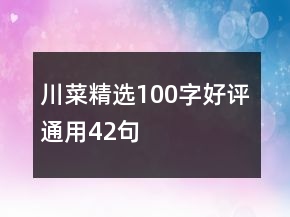 川菜精選100字好評通用42句