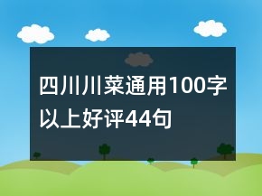 四川川菜通用100字以上好評44句