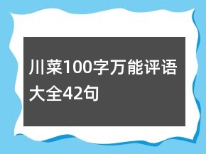 川菜100字萬能評語大全42句