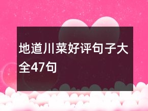 地道川菜好評句子大全47句