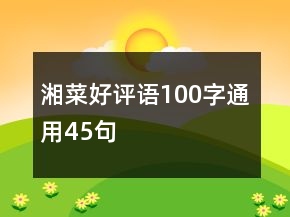 湘菜好評語100字通用45句