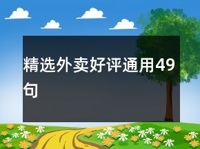 精選外賣好評通用49句