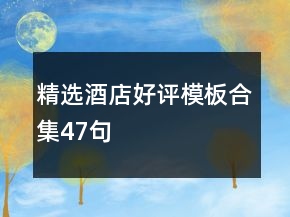 精選酒店好評模板合集47句
