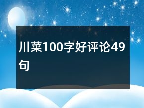 川菜100字好評論49句