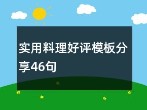 實(shí)用料理好評(píng)模板分享46句