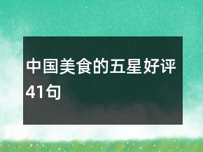 中國美食的五星好評41句