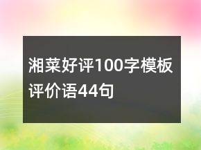 湘菜好評(píng)100字模板評(píng)價(jià)語(yǔ)44句