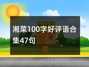 湘菜100字好評(píng)語(yǔ)合集47句