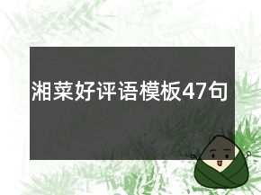 湘菜好評語模板47句