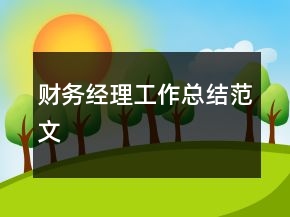 財務(wù)經(jīng)理工作總結(jié)范文