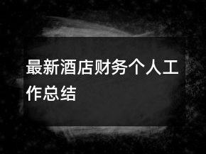 最新酒店財務個人工作總結(jié)