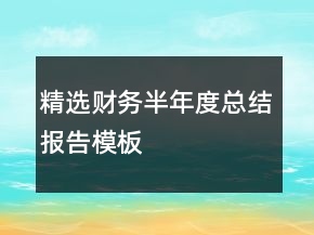 精選財(cái)務(wù)半年度總結(jié)報(bào)告模板