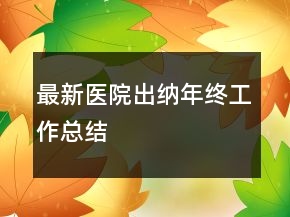 最新醫(yī)院出納年終工作總結(jié)