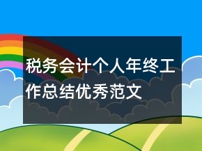 稅務(wù)會計個人年終工作總結(jié)優(yōu)秀范文