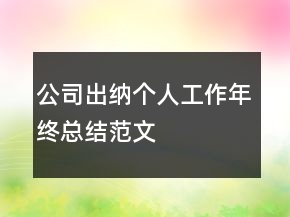 公司出納個人工作年終總結(jié)范文