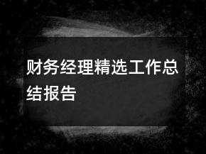 財務(wù)經(jīng)理精選工作總結(jié)報告