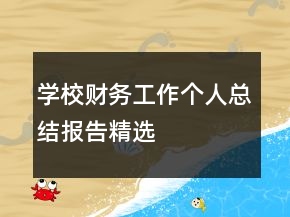 學校財務工作個人總結報告精選