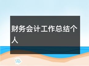 財(cái)務(wù)會(huì)計(jì)工作總結(jié)個(gè)人