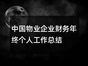 中國物業(yè)企業(yè)財務(wù)年終個人工作總結(jié)