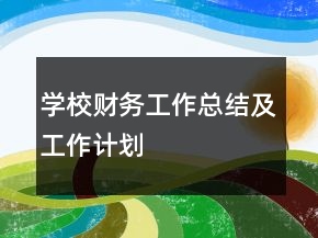 學(xué)校財務(wù)工作總結(jié)及工作計劃