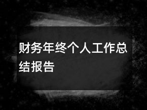 財(cái)務(wù)年終個(gè)人工作總結(jié)報(bào)告