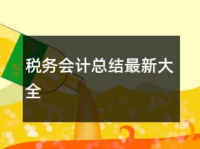 稅務(wù)會計總結(jié)最新大全