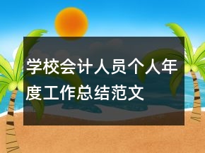 學校會計人員個人年度工作總結范文