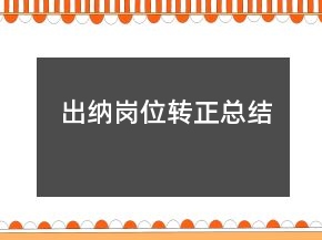 出納崗位轉(zhuǎn)正總結(jié)