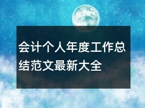 會計個人年度工作總結(jié)范文最新大全