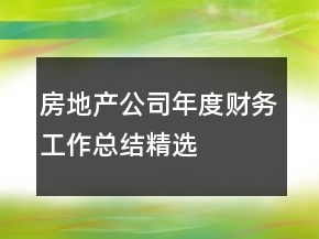 房地產(chǎn)公司年度財務(wù)工作總結(jié)精選