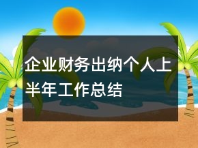 企業(yè)財務出納個人上半年工作總結