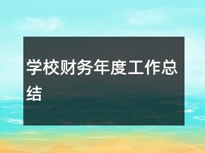 學校財務年度工作總結(jié)