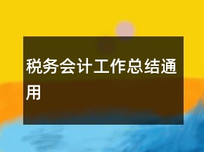 稅務(wù)會(huì)計(jì)工作總結(jié)通用