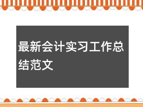 最新會計實習(xí)工作總結(jié)范文